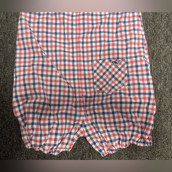 Vineyard Vines Baby Performance Red & Blue Gingham Jon Jon Size 6-12 Months - Picture 6 of 8